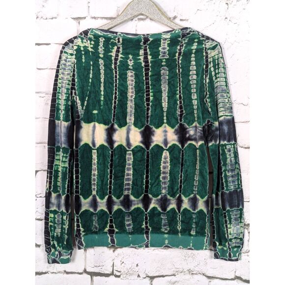 XCVI Psychedelic Tie-Dye Velour Pullover Hippie Boho Goblin Comfy Lounge Medium - Picture 4 of 7